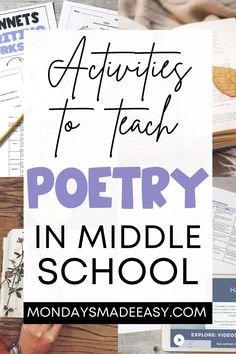 the words, activities to teach poetry in high school on top of books and papers