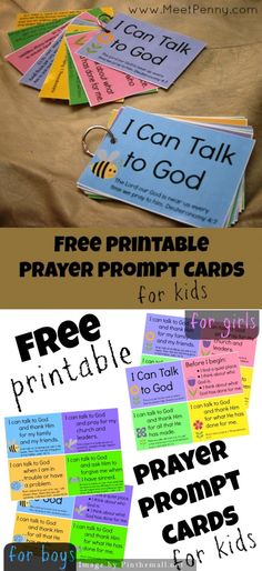 the free printable prayer cards for kids to use with their bibles and other activities