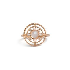 Rose Gold Compass Ring | Berlinger Jewelry Berlinger Jewelry, Compass Ring, Rings In Gold, Rose Gold White, Opal Ring, Quality Diamonds, Engagement Wedding, Opal Rings, Diamond Gemstone