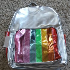 Nwt Backpack. 3 Zipper Compartments. Purchased From Staples. Multicolor School Backpack With Zipper Closure, Casual Rainbow School Bag, Rainbow Bags For Back To School, Rainbow-colored Standard Backpack For School, Rainbow Bags For School And Back To School, Rainbow School Backpack, Rainbow Colored School Backpack, Rainbow School Bag For Back To School, Rainbow Standard School Backpack