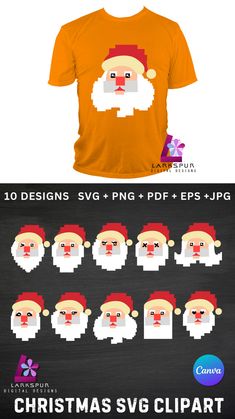 santa claus t - shirt design templates for photoshopping and other graphic projects