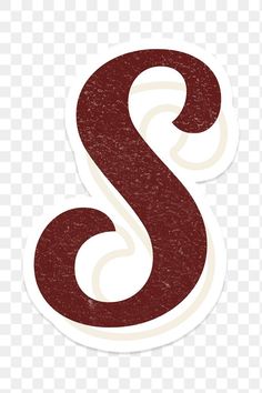 a red and white letter s sticker on a transparent background