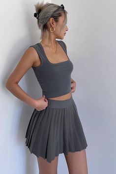 Item Type: BottomsMaterial: 90% Rayon. 10% SpandexPattern: PlainColor: White. Black. Gray. KhakiSize: S.M. Size (CM): Length Waist Hip Thigh(Inner) S 30 56 80 62 M 31 58 82 64 Gray Mini Tennis Skirt For Summer, Summer Gray Mini Tennis Skirt, Gray Stretch Mini Skirt For Summer, Fitted Gray Casual Skirt, Spring Fitted Gray Tennis Skirt, Fitted Gray Mini Skirt Casual, Fitted Gray Mini Skirt For Summer, Gray Fitted Mini Skirt Casual Style, Gray Stretch Skirt For Summer