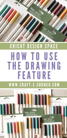 cricut design space with the text how to use the drawing feature on it