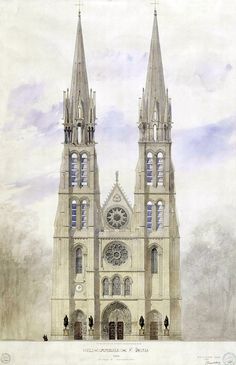 this is an image of a drawing of a cathedral