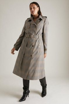 This Beautiful Heritage-Inspired Check Coat Is From By Lydia Autumn '21, The Third Collection  Designed By Lydia Millen For Karen Millen. Inspired By Her Own Closet And Our Design Archive, Lydia Has Once Again Joined Forces With Karen Millen To Bring Her Vision To Life. A Love Letter To Fall, The Collection Emsuspenders This Season'S Spirit Underpinned By Lydia'S Signature Muted Palettes And Elegant Silhouettes.  This Item Is Made With A Blend That Uses Recycled Polyester, Giving A Second Life T Lydia Millen, Tux Dress, Short Faux Fur Coat, Long Quilted Coat, Belted Wrap Coat, Sleeveless Trench, Long Faux Fur Coat, Soft Tailoring, Womens Coats