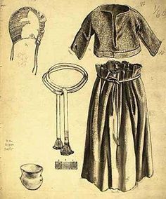 an old fashion book with various items on it, including a hat and other accessories