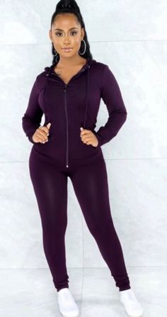 Zippered hoodie with matching colored leggings. Perfect for errands or days when you want to keep it simple. One size fits most, possibly up to a size 10. Mauve color available also available. Colored Leggings, Purple Compressive Functional Leggings, Team-colored Fleece Hoodie With Drawstring, Purple Compressive Sportswear Leggings, Coloured Leggings, Red Fleece Long-sleeve Hoodie, Purple Long-sleeve Outerwear With Drawstring Hood, Mauve Color, Zipper Hoodie