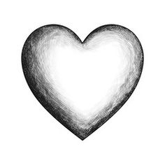 a black and white drawing of a heart