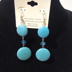 Beautiful, Available And Brand New Blue Drop Earrings For Summer, Summer Blue Drop Earrings, Nickel Free Blue Summer Jewelry, Nickel Free Blue Earrings For Summer, Nickel-free Blue Earrings For Summer, Summer Blue Nickel-free Earrings, Casual Blue Earrings For Pierced Ears, Casual Blue Earrings For Summer, Casual Blue Summer Earrings