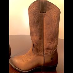 Never Worn, Frye Cowboy Boots Purchased 2012. Frye Boots Shape To Your Foot. No Box Or Tags. Classic Boots For Country Events In Fall, Classic Snip Toe Boots For Country Events, Frye Cowboy Boots, Engineer Boots, Horse Boots, Black Leather Flats, Tall Riding Boots, Tall Leather Boots, Bootie Sandals