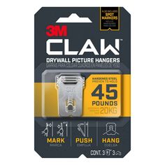 3m clear drywall picture hanger clips, pack of 4 - image 1