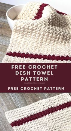 a crocheted dish towel with the text free crochet dish towel pattern