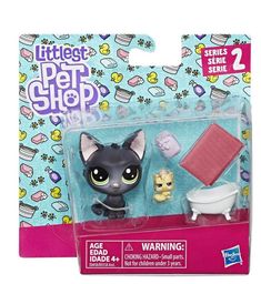 the littlest pet shop has two toys in it's package, including a cat and