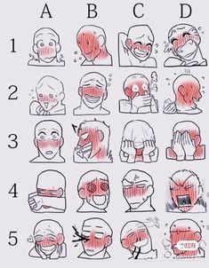 the steps to drawing cartoon faces for children and adults with their hands on their face