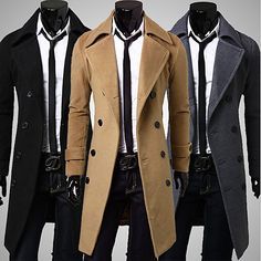 Season:Winter; Fabric:Polyester; Sleeve Length:Long Sleeve; Look After Me:Hand wash; Gender:Men's; Occasion:Daily,Formal; Fit Type:Regular Fit; Pattern:Solid Color; Outerwear Type:Coat; Listing Date:08/25/2020; Bust:null; Length:null; Special selected products:COD Collared Single-breasted Pea Coat For Winter, Single Breasted Cotton Winter Outerwear, Winter Cotton Blazer With Stand Collar, Business Cotton Outerwear With Long Sleeves, Cotton Long Coat, Winter Cotton Blazer With Button Closure, Formal Double-breasted Cotton Outerwear, Double-breasted Cotton Formal Outerwear, Formal Winter Cotton Outerwear