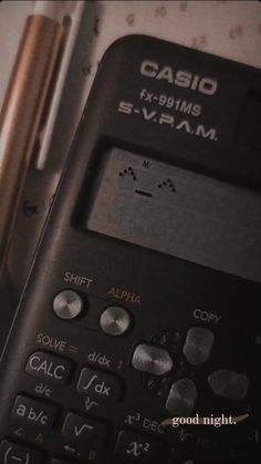 a calculator sitting on top of a table