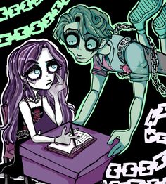 Spectra And Porter Fanart, Spectra Cosplay, Porter Monster High, Spectra Fanart, Spectra And Porter, Monster High School, Sketchbook Layout, Arte Monster High, Moster High