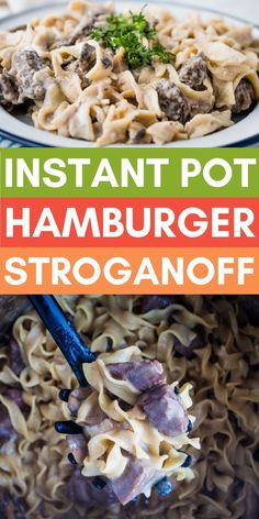 Instant Pot Hamburger Stroganoff Egg Noodle Instant Pot Recipes, Instant Pot Beef Stroganoff With Cream Of Mushroom Soup, Uses For Cream Of Mushroom Soup, Instant Pot Egg Noodle Recipes, Ground Beef And Noodles Instant Pot, Instant Pot Stroganoff Ground Beef, Hamburger Meat Instant Pot Recipes, Instant Pot Hamburger Recipes, Mushroom Dinners