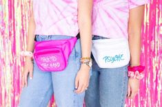 Custom 90's Fanny Pack - Sprinkled With Pink #bachelorette #custom #gifts Trendy Pink Rectangular Belt Bag, Trendy Spring Belt Bag, Trendy Personalized Bags, Trendy Customizable Bags, Birthday Koozies, Talk To The Hand, Black Fanny Pack, Straw Hat Beach, Summer Uniform