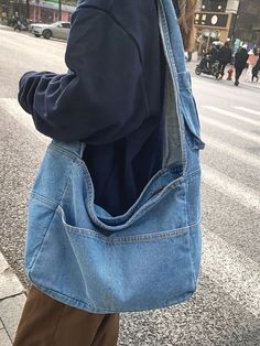 Minimalist Denim Hobo Shoulder Bag  - Women Shoulder Bags Denim Crossbody, Hobo Shoulder Bag, Jeans Bag