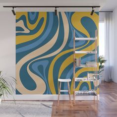 With our Wall Murals, you can cover an entire wall with a rad design - just line up the panels and stick them on. They're easy to peel off too, leaving no sticky residue behind. With crisp, vibrant colors and images, this stunning wall decor lets you create an amazing permanent or temporary space. Available in two floor-to-ceiling sizes.      - Size in feet: 8' Mural comes with four 2'(W) x 8'(H) panels   - Size in feet: 12' Mural comes with six 2' x 8' panels   - Printed on self-adhesive woven Cream Walls, New Groove, Retro Abstract, Yellow Cream, Fabric Panels, Wall Mural, Mustard Yellow, Second Floor, Abstract Pattern