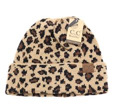 Leopard Print CC Beanie Tail MB45 Animal Print Jewelry, Leopard Print Beanie, Leopard Print Accessories, Bun Style, Animal Print Handbags, Animal Print Leggings, Cc Beanie, Alligator Print, Animal Print Shoes