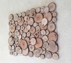 a group of wood slices arranged on top of each other