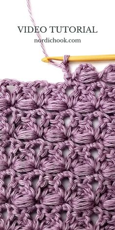 the crochet stitch is being worked on