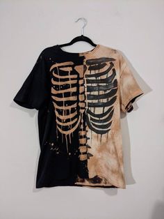 Skeleton Ying Yang Tee - Etsy Skeleton Tee Shirt, Skeleton Akate Boarding Shirt, Bleached Black T-shirt For Streetwear, Black Bleached Graphic Tee T-shirt, Black Bleached T-shirt For Streetwear, Black Bleached Graphic Tee, Black Bleached Crew Neck T-shirt, Black Crew Neck T-shirt With Bleached Detail, Black Hand Dyed Tops For Streetwear