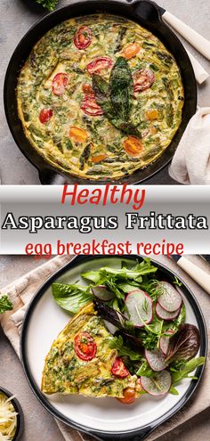 asparagus frittata is healthy breakfast idea. high protein and low carb breakfast made with eggs and asparagus Eggs And Asparagus, Asparagus Frittata, Fitness Meals, Frittata Recipe, Drink Inspiration, Seasonal Fruit, Healthy Breakfast Recipes Easy, Healthy Goals, Frittata Recipes