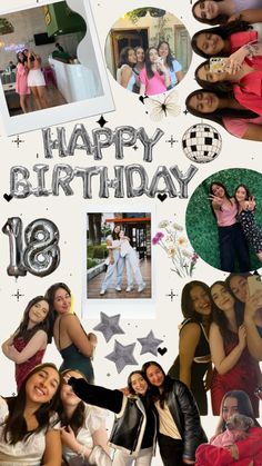 a collage of photos with the words happy birthday written on it