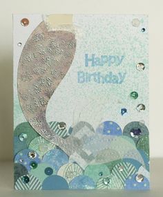 a greeting card with an image of a sea horse on the front and words that say happy birthday