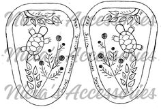 an image of the inside of a cell phone case with flowers and leaves on it