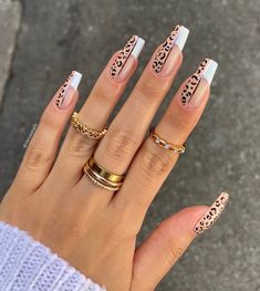 Cheetah Acrylic Nails, Edgy Nails, Simple Acrylic Nails, Glow Nails, Fire Nails, Coffin Nails Designs, Pretty Acrylic Nails, Fancy Nails, Dope Nails