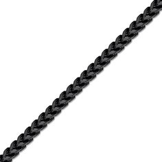 Classic yet bold, this chain bracelet increases the style factor of his looks. Fashioned in stainless steel with black ion plate, this 6.0mm-wide choice showcases a solid foxtail chain with brushed and polished finishes. Buffed to a brilliant luster, this 9.0-inch bracelet secures with a lobster claw clasp. Black Link Bracelet With Curb Chain, Modern Black Cuban Link Bracelet, Black Stainless Steel Bracelet With Curb Chain, Black Stainless Steel Curb Chain Bracelets, Black Box Chain Link Bracelet, Black Link Chain Bracelet With Stainless Steel Clasp, Black Link Bracelets In Stainless Steel, Black Stainless Steel Cuban Link Bracelet, Black Stainless Steel Box Chain Bracelet