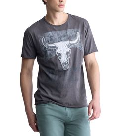 From Buffalo David Bitton&#x2C; this T-shirt features:Crew necklineShort sleevesRodeo cowboy "riding" a horse character graphic&#x2C; a skull screen print and verbiage on the frontClassic fitPullover constructionCottonMachine wash/tumble dryImported. Casual Crew Neck Shirt For Rodeo, Casual Short Sleeve Shirt For Rodeo, Crew Neck Shirt For Summer Rodeo, Western Style Relaxed Fit Short Sleeve Shirt, Western Style Short Sleeve Relaxed Shirt, Casual Summer Shirt For Rodeo, Casual Relaxed Fit Tops For Rodeo, Casual Crew Neck Tops For Rodeo, Fitted Crew Neck Top For Rodeo