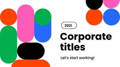 an advertisement for the company that is working on its website, with different colors and shapes