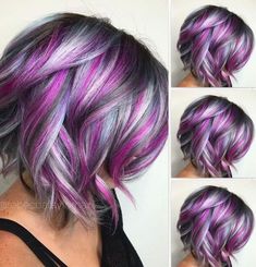 Balayage Short, Hair Color Unique, Brunette Balayage, 50 Hair, Purple Highlights, Lavender Hair, Hair Color Purple, Hair Affair, Color Techniques