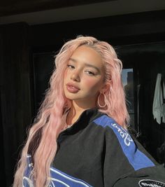 sab zada / pasabist Princess Sab Zada, Long Pink Hair, White Hair Color, Girl With Pink Hair, Pastel Pink Hair, Dyed Hair Inspiration, Colored Curly Hair, Bon Iver