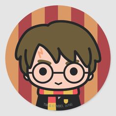 a harry potter sticker with glasses on it