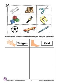 the worksheet is filled with pictures and words to help students learn how to use them