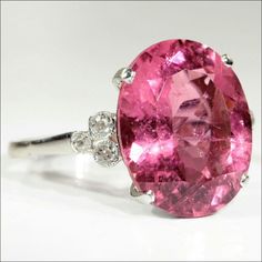 Want this one Big Diamonds, Sapphire Jewellery, Diamond Platinum Ring, Pink Tourmaline Ring, Padparadscha Sapphire, Tourmaline Jewelry, Tourmaline Ring, Platinum Ring, Gems And Minerals