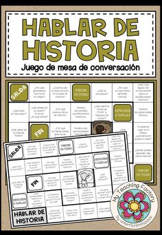 a board game with the words'history conversation board game'in green and white