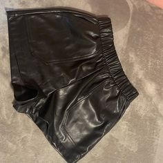 Steve Madden Faux Leather Shorts With Pockets Black Xs Great Condition Never Worn/No Tags Casual Faux Leather Shorts For Night Out, Black Short Length Leather Pants For Night Out, Black Bottoms With Faux Front Pockets For Night Out, Night Out Faux Leather Shorts With Pockets, Black Leather High-waisted Shorts, Leather Going Out Shorts, Going Out Leather Short Bottoms, Black Leather Pants For Night Out With Faux Pockets, Casual Bottoms With Faux Front Pockets For Night Out