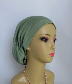 Hair Snood Sea Green Turban Volumizer Chemo Headwear by myscap Casual Headwrap One Size Fits Most, Green Turban For Summer (one Size Fits Most), Casual Green Adjustable Bonnet, Casual Green Headwrap One Size Fits Most, Casual Green Headwrap One Size, Casual Green Headwrap, Green Casual Headwrap Headband, Casual Green Headband Headwrap, Casual Green Headwrap Headband