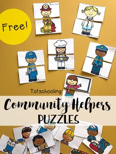 community helpers puzzles with the text free totschooling community helpers puzzles