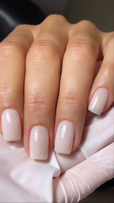 Milky Pink Nails, Bridesmaids Nails, Kutek Disney, Milky Pink, Milky Nails, Squoval Nails, Subtle Nails