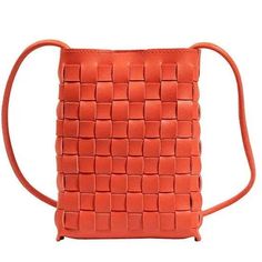 Woven Vegan Leather Kylie Crossbody Bag Orange The Kylie Bag Is A Small Woven Vegan Leather Pouch With A Snap Closure At The Top. This Bag Is Small But Packs A Punch, A Coordinating Strap Ties On The Inside And Can Be Removed And A Colorful Crossbody Strap Can Be Added To Create A Different Look. Strap Lengths Can Vary But Be Adjusted By Tying The Matching Cord At A Different Level. Measurements: 8 H X 5.5 W X 1.5 D Inches Strap: Tied Vegan Leather 45 -52+/- Inches (Adjustable Tied Knot Inside) Summer Leather Pouch Shoulder Bag, Orange Crossbody Bucket Bag, Orange Soft Leather Crossbody Shoulder Bag, Orange Soft Leather Crossbody Bag, Red Rectangular Bag With Long Strap, Leather Mobile Phone Bag For Summer, Summer Leather Crossbody Bag, Orange Square Mobile Phone Bag, Orange Crossbody Satchel With Mobile Phone Bag