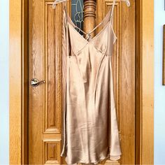 Never Worn, Kept Since 1999 In The Bedroom Closet, Clean, No Odor, No Damage, No Stains. Open Back, Size S Roomy. Night Gown, Slip, Lingerie; 100% Silk. Happy Valentine’s Day! Spring Evening Satin Nightgown, Fitted Satin Slip Dress For Loungewear, Spring Evening V-neck Nightgown, V-neck Spring Sleepwear, V-neck Evening Sleepwear For Spring, Summer Party V-neck Chemise, Silk Summer Party Sleepwear, Elegant Victoria's Secret Dress For Wedding Night, Silk Evening Nightgown For Summer